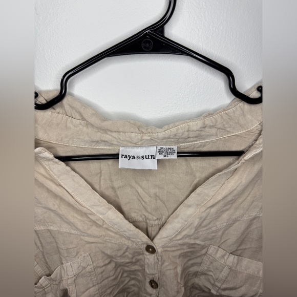 Pre-Owned XL Raya Sun Tan Beige Button Up Collared Shirt - Picture 4 of 7